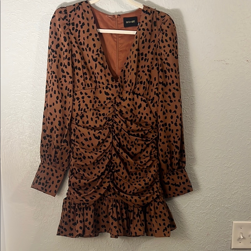 DO+BE Leopard Print Ruched Dress